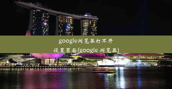 google浏览器打不开设置页面(google 浏览器)