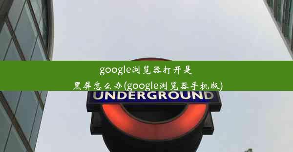 google浏览器打开是黑屏怎么办(google浏览器手机版)