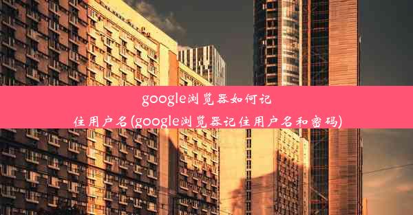 google浏览器如何记住用户名(google浏览器记住用户名和密码)