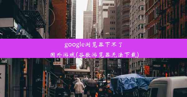 google浏览器下不了国外游戏(谷歌游览器无法下载)