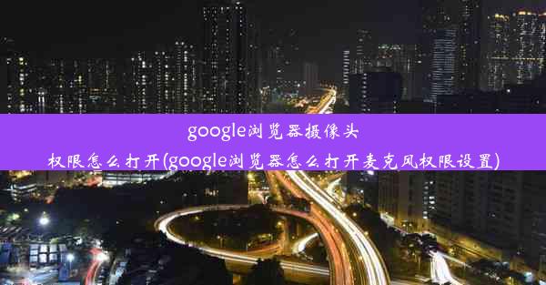 google浏览器摄像头权限怎么打开(google浏览器怎么打开麦克风权限设置)