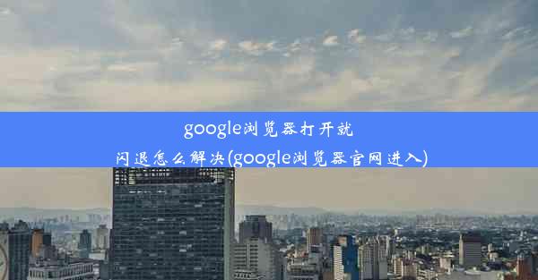 google浏览器打开就闪退怎么解决(google浏览器官网进入)