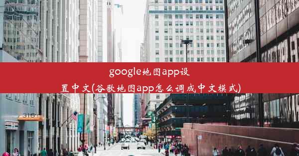 google地图app设置中文(谷歌地图app怎么调成中文模式)