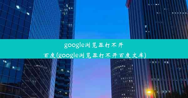 google浏览器打不开百度(google浏览器打不开百度文库)