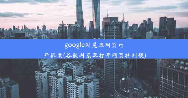 google浏览器网页打开很慢(谷歌浏览器打开网页特别慢)