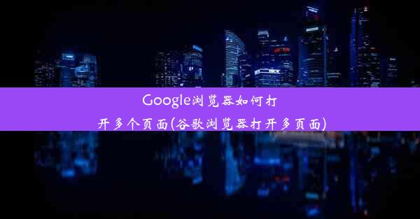 Google浏览器如何打开多个页面(谷歌浏览器打开多页面)