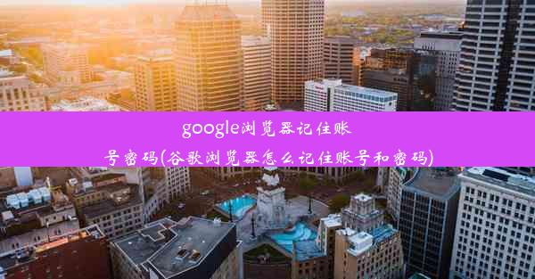 google浏览器记住账号密码(谷歌浏览器怎么记住账号和密码)