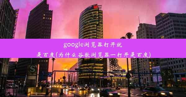 google浏览器打开就是百度(为什么谷歌浏览器一打开是百度)