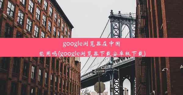 google浏览器在中国能用吗(google浏览器下载安卓版下载)