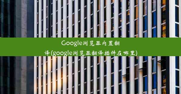 Google浏览器内置翻译(google浏览器翻译插件在哪里)