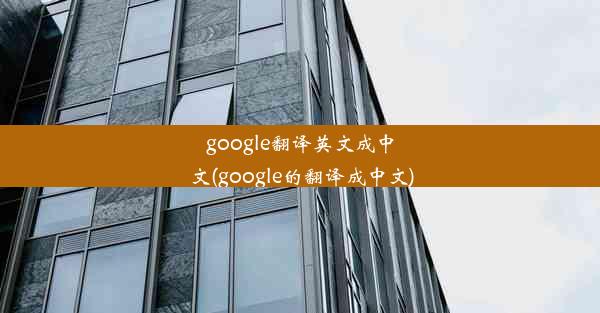 google翻译英文成中文(google的翻译成中文)