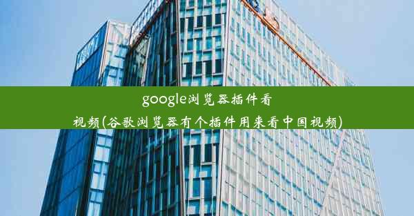 google浏览器插件看视频(谷歌浏览器有个插件用来看中国视频)