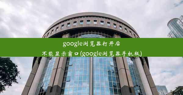 google浏览器打开后不能显示窗口(google浏览器手机版)