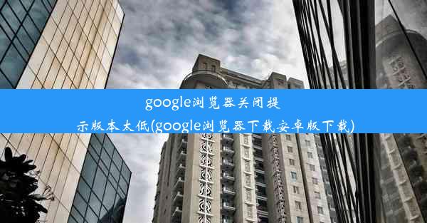 google浏览器关闭提示版本太低(google浏览器下载安卓版下载)