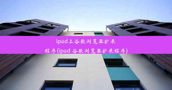 ipad上谷歌浏览器扩展程序(ipad 谷歌浏览器扩展程序)