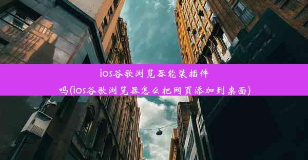 ios谷歌浏览器能装插件吗(ios谷歌浏览器怎么把网页添加到桌面)