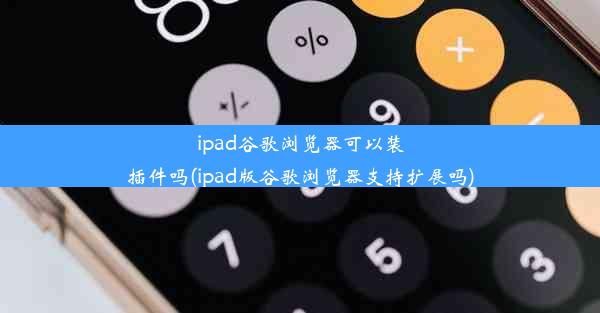 ipad谷歌浏览器可以装插件吗(ipad版谷歌浏览器支持扩展吗)