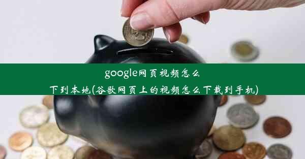 google网页视频怎么下到本地(谷歌网页上的视频怎么下载到手机)