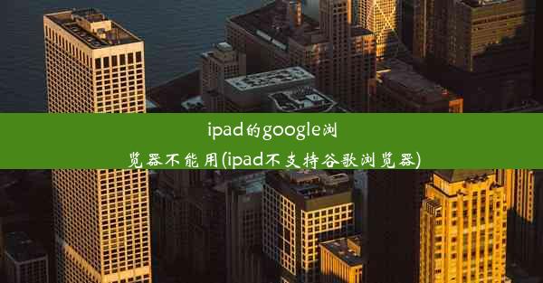 ipad的google浏览器不能用(ipad不支持谷歌浏览器)