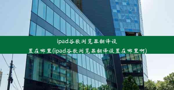 ipad谷歌浏览器翻译设置在哪里(ipad谷歌浏览器翻译设置在哪里啊)