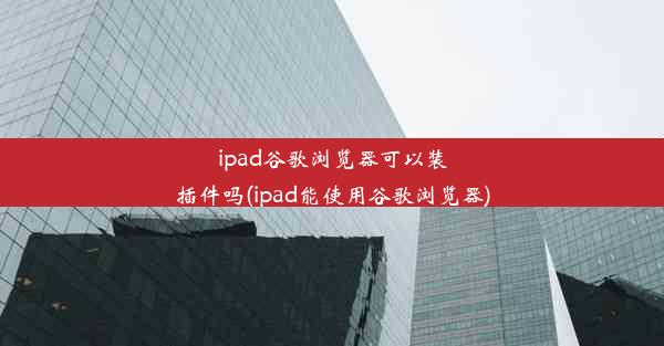 ipad谷歌浏览器可以装插件吗(ipad能使用谷歌浏览器)