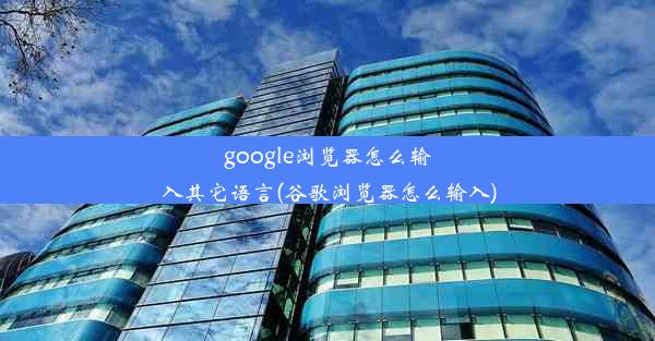 google浏览器怎么输入其它语言(谷歌浏览器怎么输入)