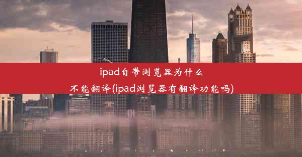 ipad自带浏览器为什么不能翻译(ipad浏览器有翻译功能吗)