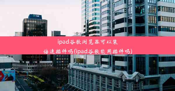 ipad谷歌浏览器可以装倍速插件吗(ipad谷歌能用插件吗)