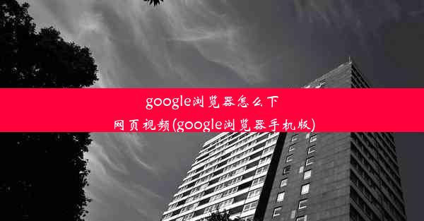 google浏览器怎么下网页视频(google浏览器手机版)