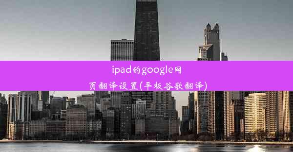 ipad的google网页翻译设置(平板谷歌翻译)