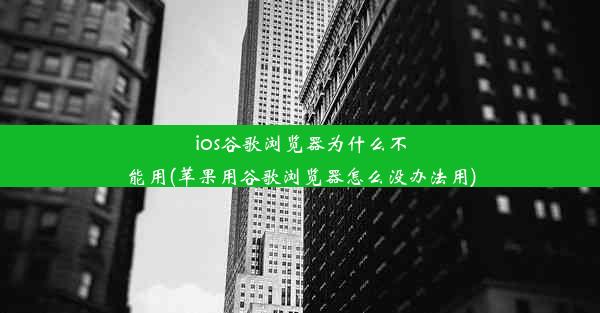 ios谷歌浏览器为什么不能用(苹果用谷歌浏览器怎么没办法用)