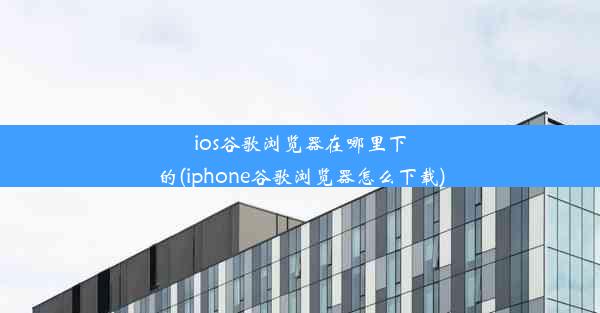 ios谷歌浏览器在哪里下的(iphone谷歌浏览器怎么下载)