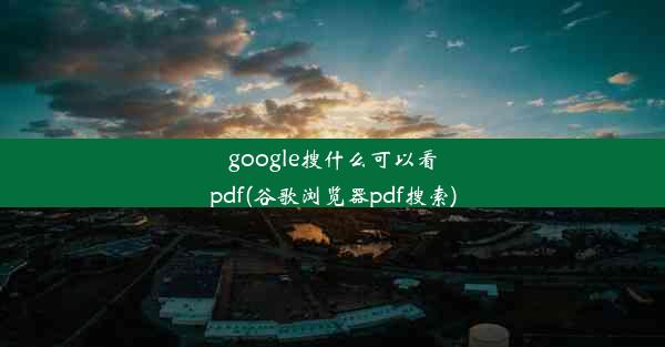 google搜什么可以看pdf(谷歌浏览器pdf搜索)