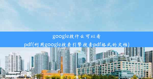 google搜什么可以看pdf(利用google搜索引擎搜索pdf格式的文档)