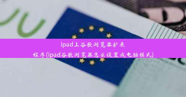 ipad上谷歌浏览器扩展程序(ipad谷歌浏览器怎么设置成电脑模式)