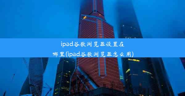 ipad谷歌浏览器设置在哪里(ipad谷歌浏览器怎么用)