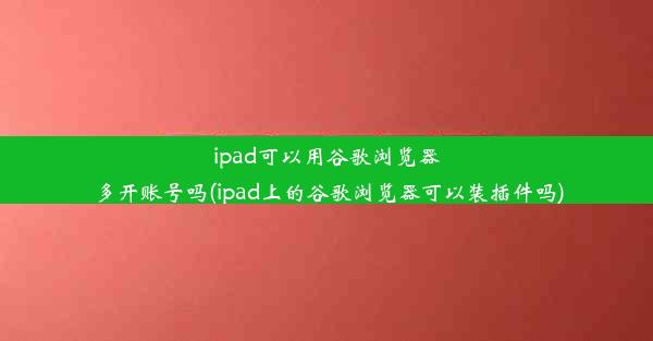 ipad可以用谷歌浏览器多开账号吗(ipad上的谷歌浏览器可以装插件吗)