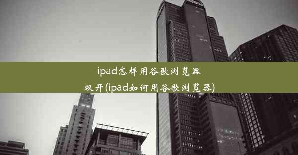 ipad怎样用谷歌浏览器双开(ipad如何用谷歌浏览器)