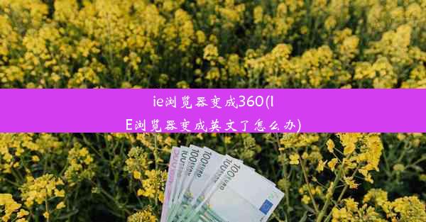 ie浏览器变成360(IE浏览器变成英文了怎么办)