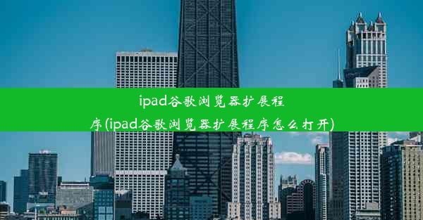 ipad谷歌浏览器扩展程序(ipad谷歌浏览器扩展程序怎么打开)