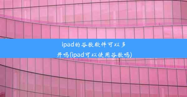 ipad的谷歌软件可以多开吗(ipad可以使用谷歌吗)